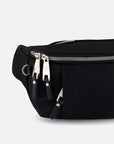 Bolso riñonera color negro para mujer con detalle Pd