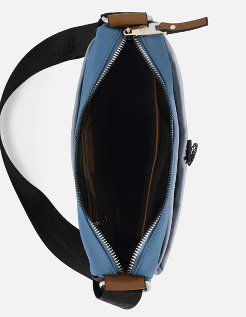 Bolso bandolera de nylon color azul para mujer con detalle Pd