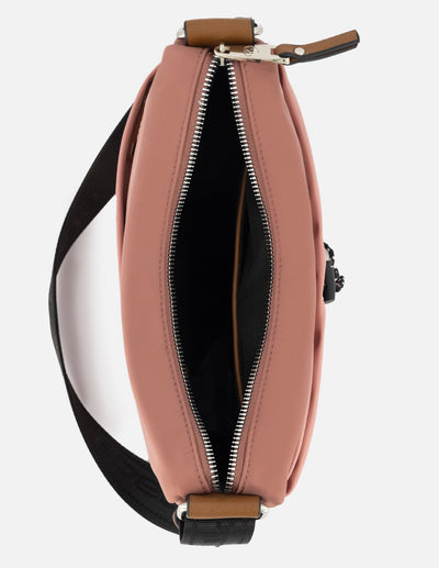 Bolso bandolera de nylon color rosa para mujer con detalle Pd
