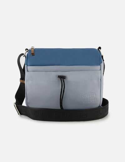 Bolso bandolera de nylon color azul para mujer con detalle Pd
