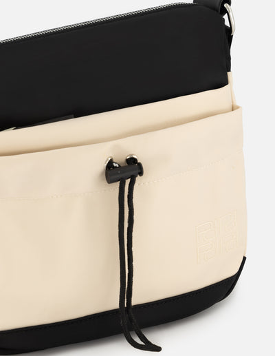 Bolso bandolera de nylon color blanco para mujer con detalle Pd