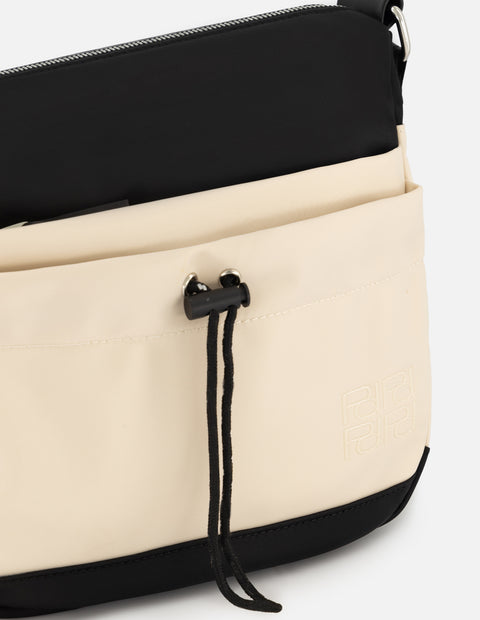 Bolso bandolera de nylon color blanco para mujer con detalle Pd