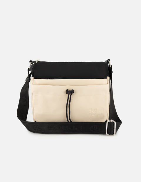 Bolso bandolera de nylon color blanco para mujer con detalle Pd