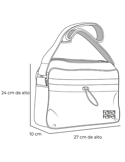 Bolso bandolera de nylon color rosa para mujer con detalle Pd