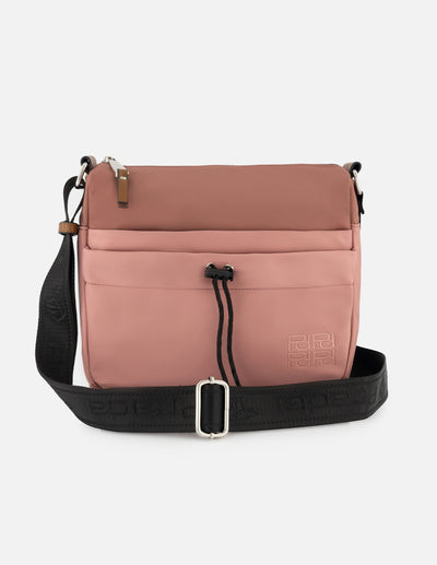 Bolso bandolera de nylon color rosa para mujer con detalle Pd