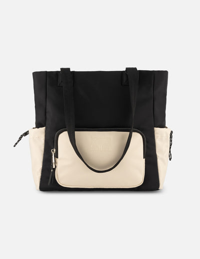 Bolso shopper de nylon color blanco para mujer con detalle Pd