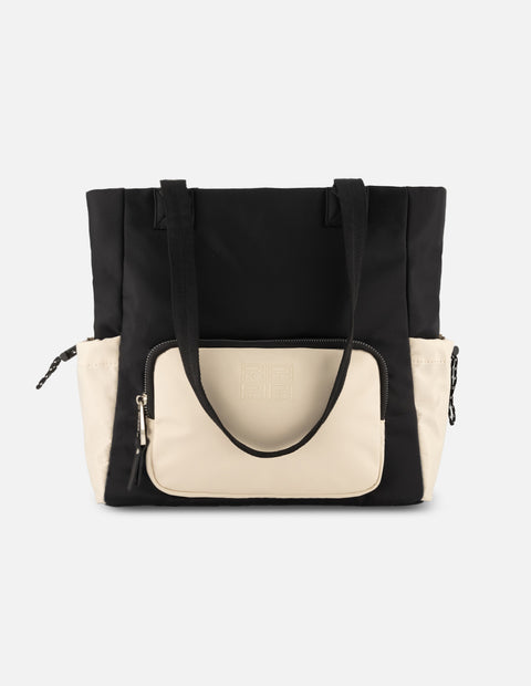 Bolso shopper de nylon color blanco para mujer con detalle Pd