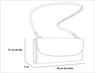 Bandolera grabado tipo tejus color azul para mujer