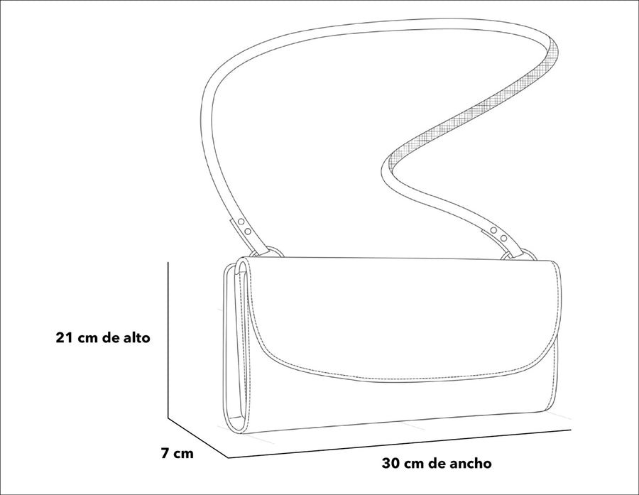 Bandolera grabado tipo tejus color azul para mujer