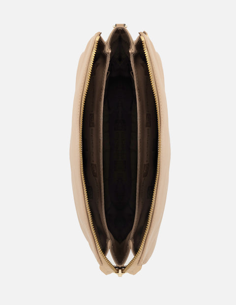 Bandolera de charol para mujer color nude para mujer