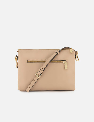 Bandolera de charol para mujer color nude para mujer