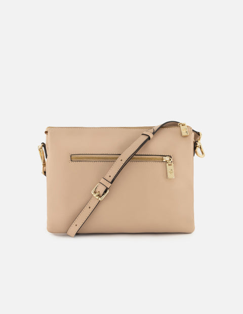 Bandolera de charol para mujer color nude para mujer