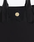 Bolso de mano de charol color negro para mujer