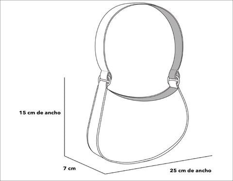 Bolso bandolera asimétrico de charol en color negro para mujer