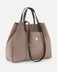 Bolso de hombro de textil color beige para mujer