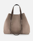 Bolso de hombro de textil color beige para mujer