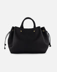 Bolso de mano de piel napa para mujer color negro