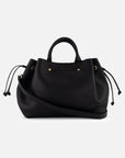 Bolso de mano de piel napa para mujer color negro