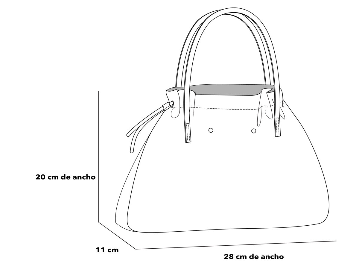 Bolso de mano de piel napa para mujer color cuero