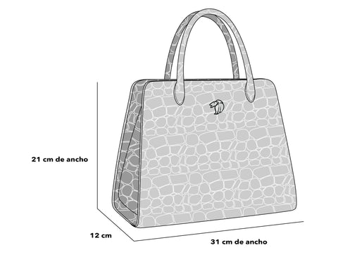 Bolso de mano de charol color cuero para mujer