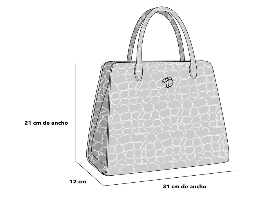 Bolso de mano de charol color cuero para mujer