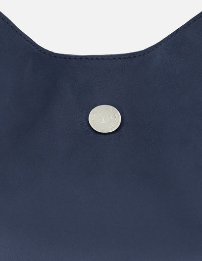 Bolso hobo de textil color marino para mujer con asa en charol