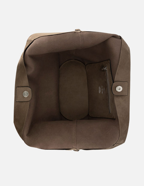 Bolso hobo de textil color topo para mujer con asa en charol