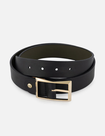 Cinturón de piel para mujer color negro