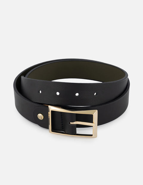 Cinturón de piel para mujer color negro