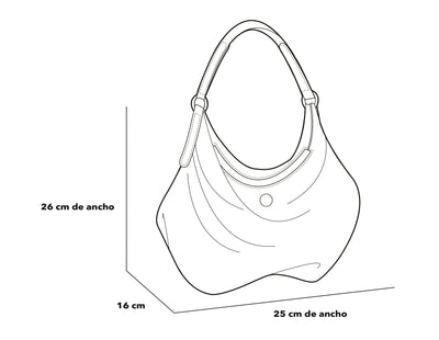 Bolso hobo de textil color topo para mujer con asa en charol