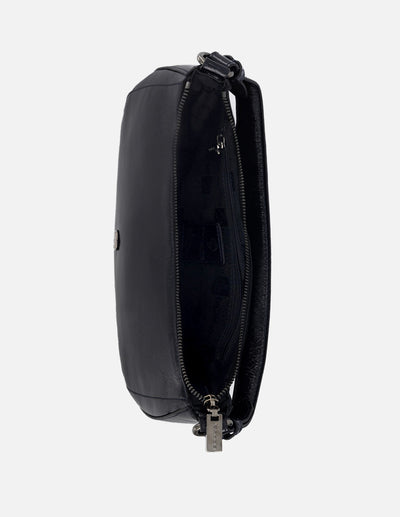 Bolso de hombro de charol color azul para mujer