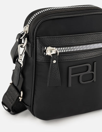Bandolera en textil color negro para hombre