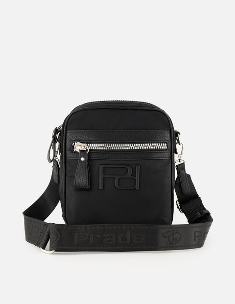Bandolera en textil color negro para hombre