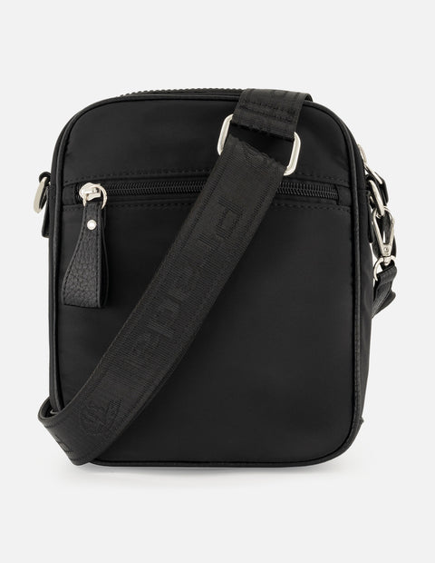Bandolera en textil color negro para hombre