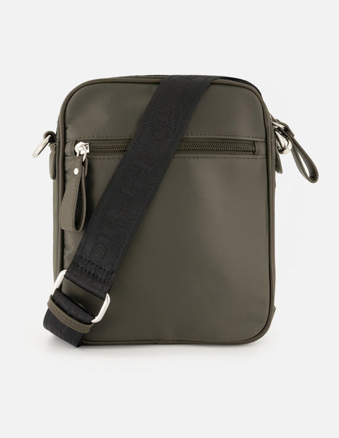 Bandolera en textil color verde para hombre