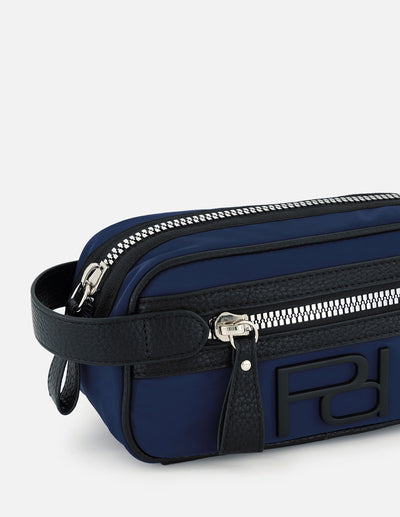 Neceser en textil color azul para hombre