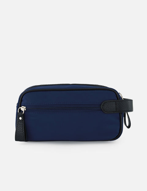 Neceser en textil color azul para hombre