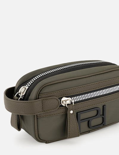 Neceser en textil color verde para hombre