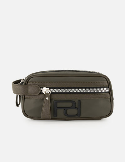 Neceser en textil color verde para hombre
