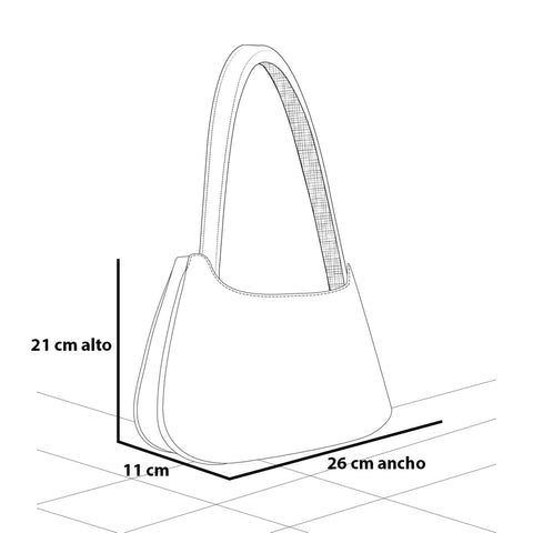 Bolso de mano de piel vegana para mujer color hueso con detalle Pd