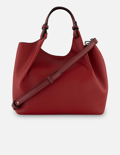 Bolso de mano de piel vegana para mujer color rojo con detalle Pd