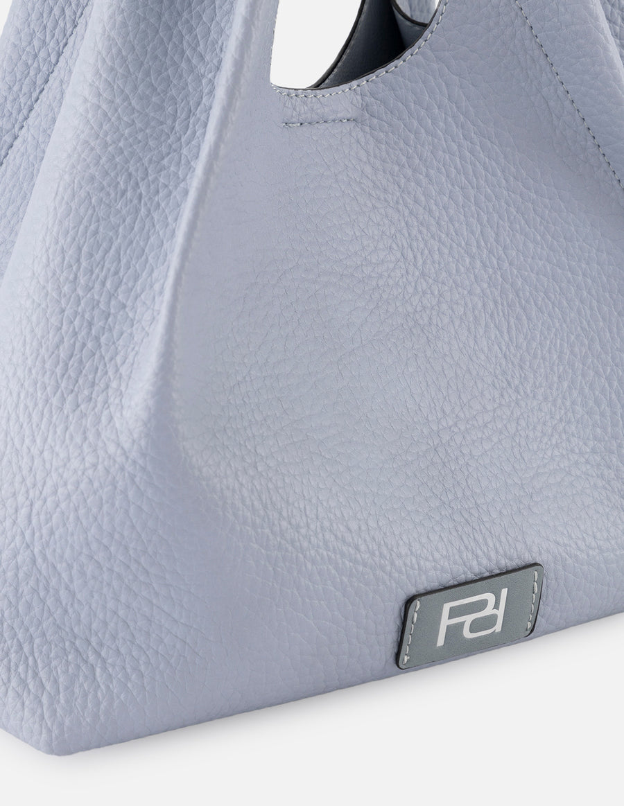 Bolso de mano de piel vegana para mujer color azul con detalle Pd