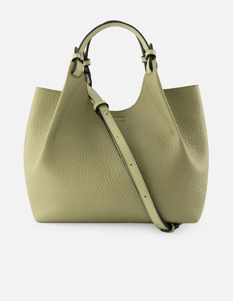 Bolso de mano de piel vegana para mujer color verde con detalle Pd