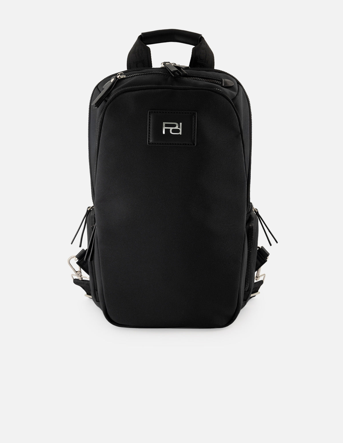 Mochila de nylon color negro unisex con detalle Pd