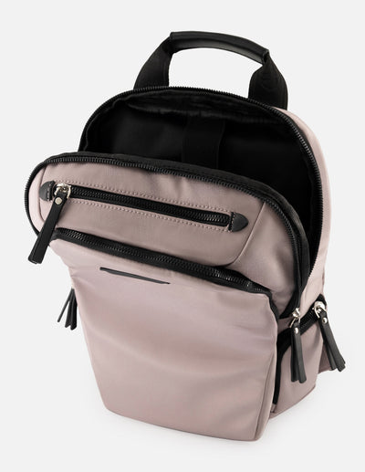 Mochila de nylon color rosa unisex con detalle Pd