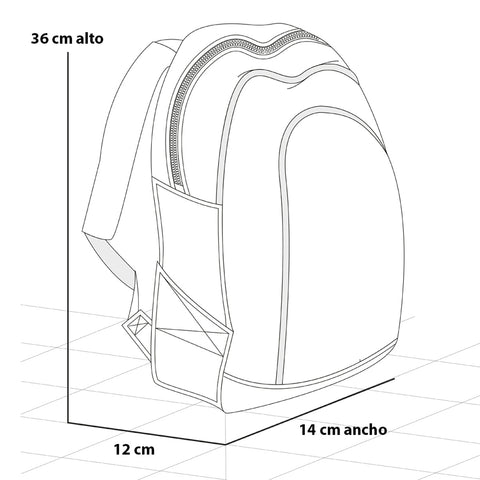 Mochila de nylon color negro unisex con detalle Pd