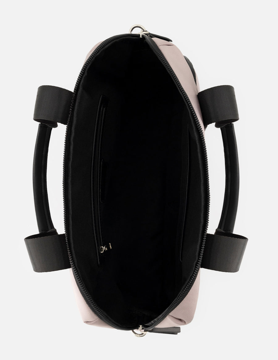 Bolso bowling de nylon color rosa unisex con detalle Pd