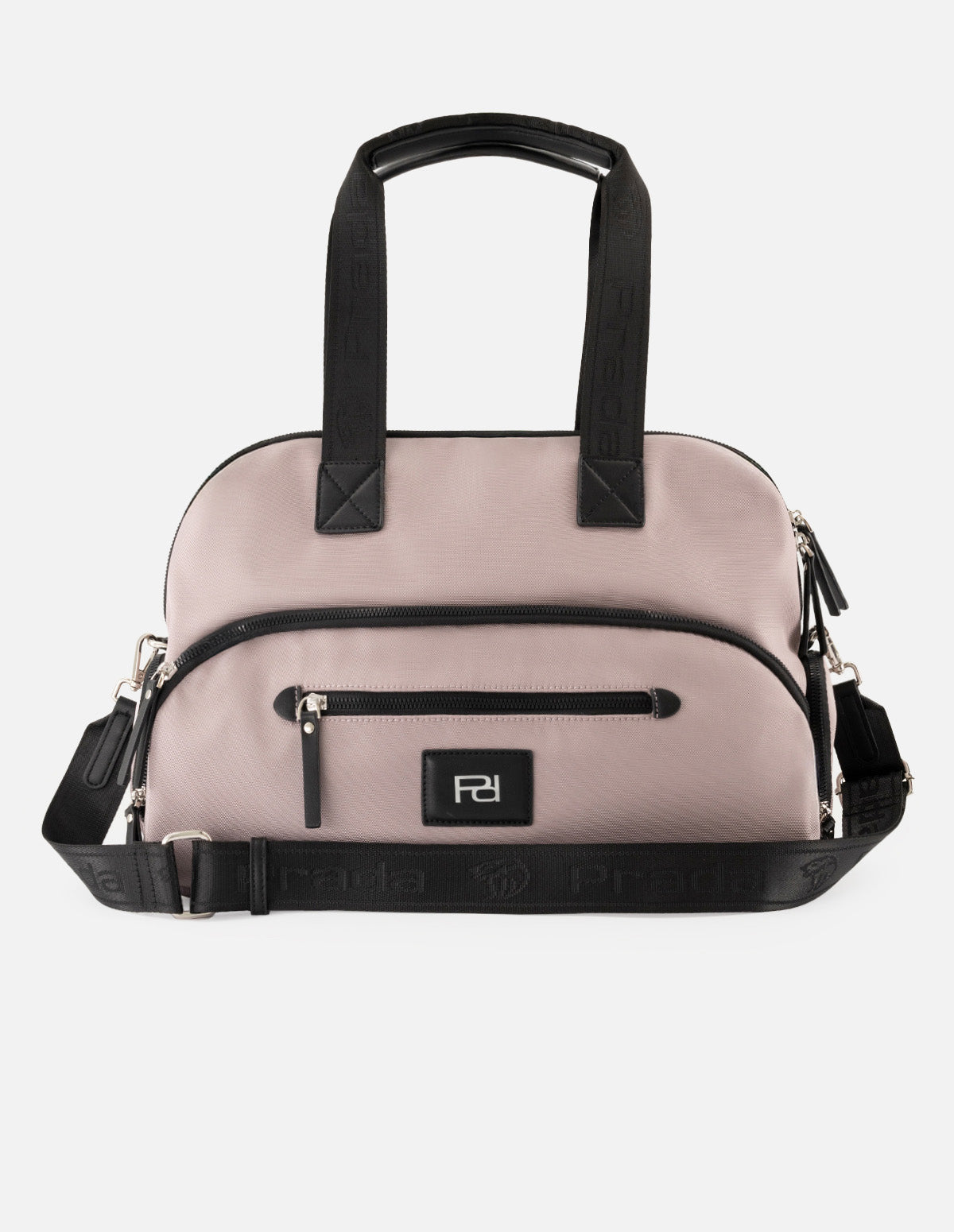 Bolso bowling de nylon color rosa unisex con detalle Pd