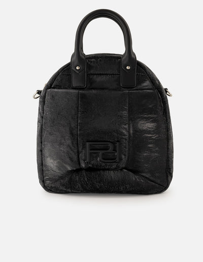 Mochila negra nylon de mujer multifuncional capitonada