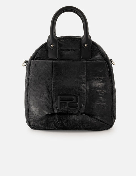 Mochila negra nylon de mujer multifuncional capitonada